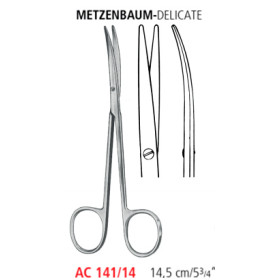 AC 141/14 ножницы METZENBAUM-DELICATE, изогнутые, тупые/тупые, 14.5 см
