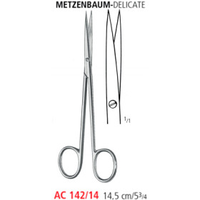 AC 142/14 ножницы METZENBAUM-DELICATE, прямые, острые/острые, 14.5 см