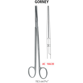 AC 166/20 ножницы анатомические GORNEY, прямые, зазубренные, 19.5 см