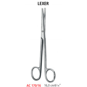 AC 170/16 ножницы анатомические LEXER, прямые, 16.0 см