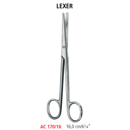 AC 170/16 ножиці анатомічні LEXER, прямі, 16.0 см