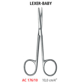 AC 176/10 ножницы анатомические LEXER, детские, прямые, 10.0 см