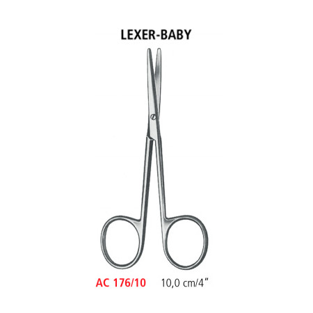 AC 176/10 ножиці анатомічні LEXER, дитячі, прямі, 10.0 см