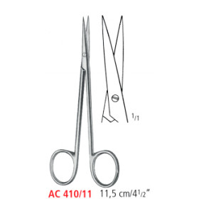 AC 410/11 ножницы операционные, тонкие, прямые, острые/острые, 11.5 см