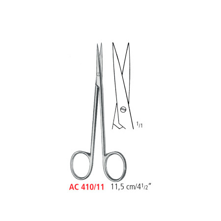 AC 410/11 ножницы операционные, тонкие, прямые, острые/острые, 11.5 см