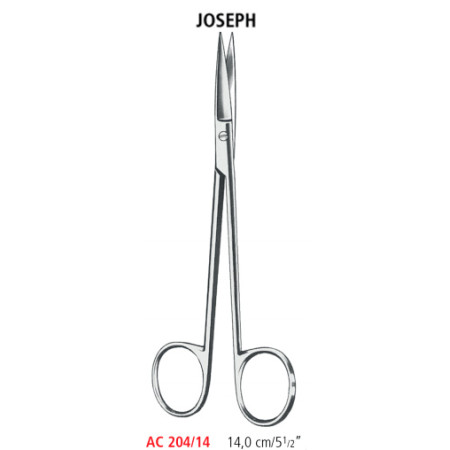 AC 204/14 ножиці для пластичної хірургії JOSEPH, прямі, 14.0 см