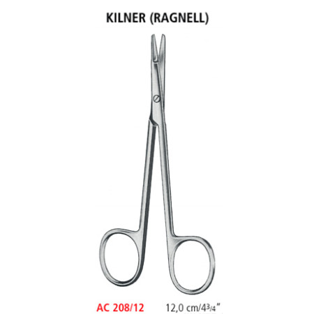 AC 208/12 ножиці для пластичної хірургії KILNER, прямі, 12.0 см