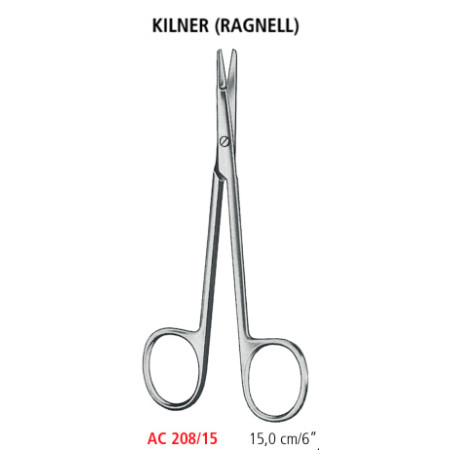 AC 208/15 ножиці для пластичної хірургії KILNER, прямі, 15.0 см