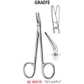 AC 469/10 ножницы офтальмологические GRAEFE, изогнутые, 10.5 см