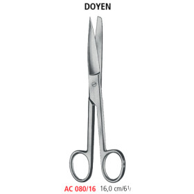 AC 080/16 ножницы для брюшины DOYEN, прямые, острые/тупые, 16.0 см