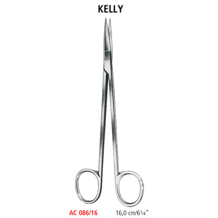 AC 086/16 ножиці для видалення свищу KELLY, прямі, 16.0 см