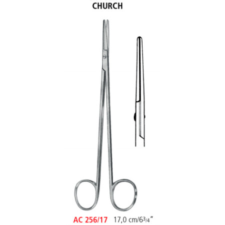 AC 256/17 ножиці судинні CHURCH, прямі, 17.0 см