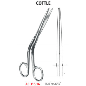 AC 315/16 ножницы назальные COTTLE, тупоконечные, 16.0 см