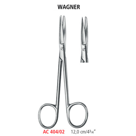 AC 404/02 ножиці тонкі WAGNER, прямі, гострі/тупі, 12.0 см