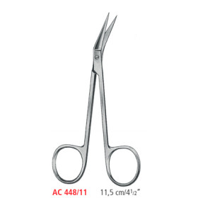 AC 448/11 ножницы для иридэктомии, изогнутые, острые/острые, 11.5 см