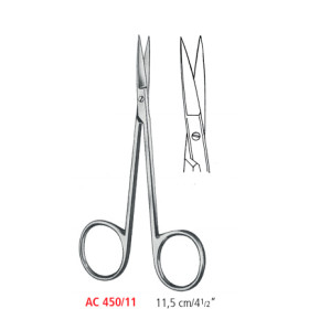 AC 450/11 ножницы для иридэктомии, прямые, острые/острые, 11.5 см