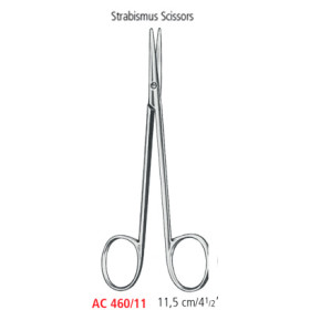 AC 460/11 ножницы тупоконечные STRABISMUS, прямые, 11.5 см