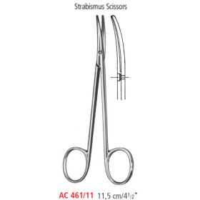 AC 461/11 ножницы тупоконечные STRABISMUS, изогнутые, 11.5 см