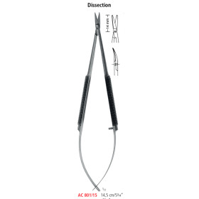 AC 801/15 микро-ножницы анатомические DISSECTION, тупые/тупые 14.5 см