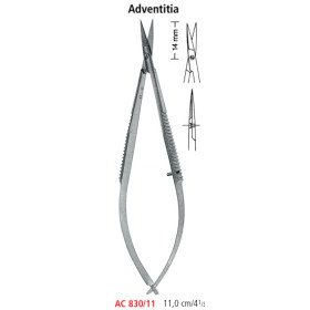 AC 830/11 микро-ножницы анатомические ADVENTITIA, острые/острые, 11.0 см