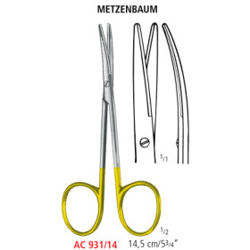 AC 931/14 ножницы METZENBAUM TUC, изогнутые, тупые/тупые, 14.5 см