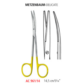 AC 961/14 ножницы METZENBAUM-DELICATE TUC, изогнутые, тупые/тупые, 14.5 см