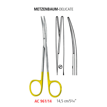 AC 961/14 ножиці METZENBAUM-DELICATE TUC, зігнуті, тупі/тупі, 14.5 см