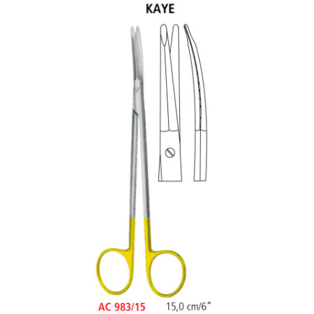 AC 983/15 ножиці для підтяжки обличчя KAYE, зігнуті, 15.0 см