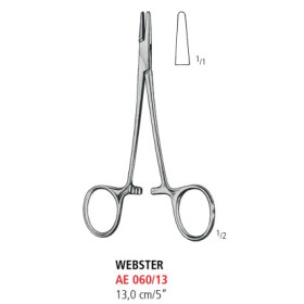 AE 060/13 иглодержатель WEBSTER, гладкие клещи, 13.0 см