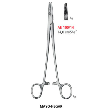 AE 100/14 иглодержатель MAYO-HEGAR, 14.0 см
