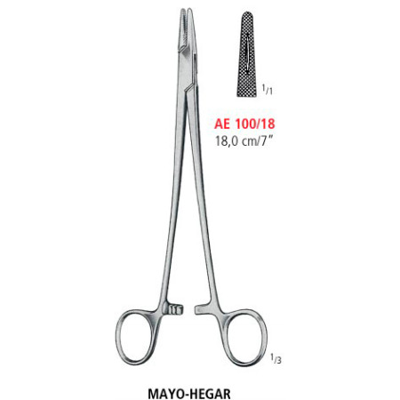 AE 100/18 иглодержатель MAYO-HEGAR, 18.0 см
