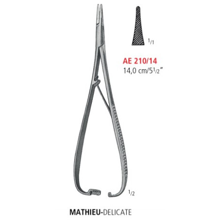 AE 210/14 иглодержатель MATHIEU-DELICATE, 14.0 см