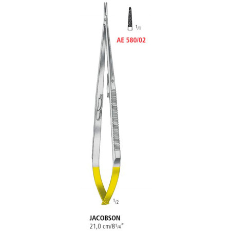 AE 580/02 мікроголкотримач JACOBSON TUC, прямий, 21.0 см