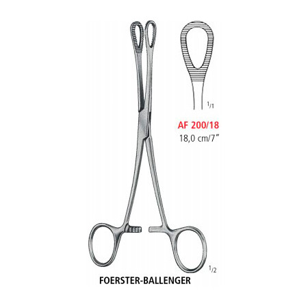 AF 200/18 щипці FOERSTER-BALLENGER, прямі, зубчасті, 18.0 см