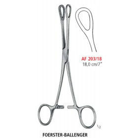AF 203/18 щипцы FOERSTER-BALLENGER, изогнутые, гладкие, 18.0 см