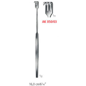 AK 050/03 ретрактор загострений, 3 зубці, 16.0 см