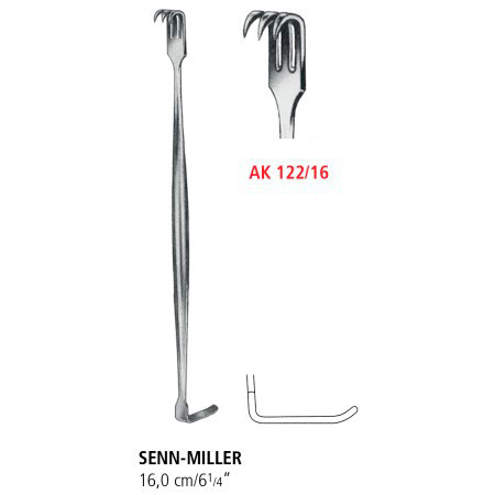AK 122/16 ретрактор SENN-MILLER, заостренный, 16.0 см