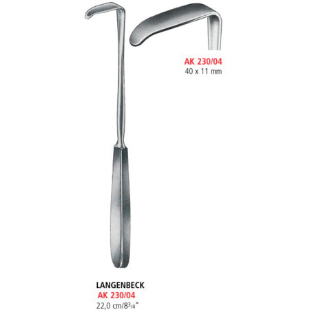 AK 230/04 ретрактор LANGENBECK, 40х11 мм, 22.0 см
