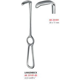 AK 231/01 ретрактор LANGENBECK GRID, 30х11 мм, 22.0 см