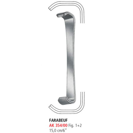 AK 354/00 набор ретракторов FARABEUF, №1+2, 15.0 см