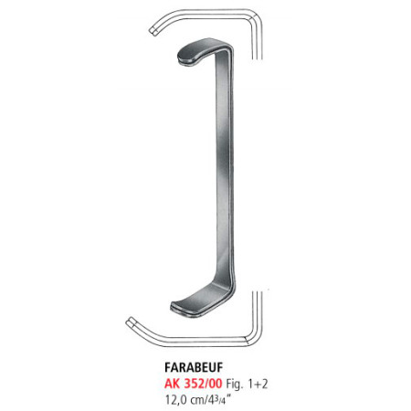 AK 352/00 набор ретракторов FARABEUF, №1+2, 12.0 см