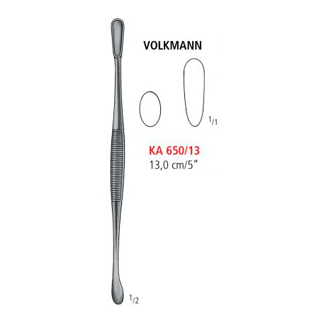 KA 650/13 кюретка кісткова VOLKMANN, овальний/овальний 13.0 см