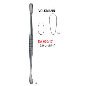 KA 650/17 кюретка костная VOLKMANN, овальный/овальный 17.0 см