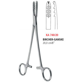 KA 740/20 щипцы фиксационные BIRCHER-GANSKE, прямые, 20.0 см